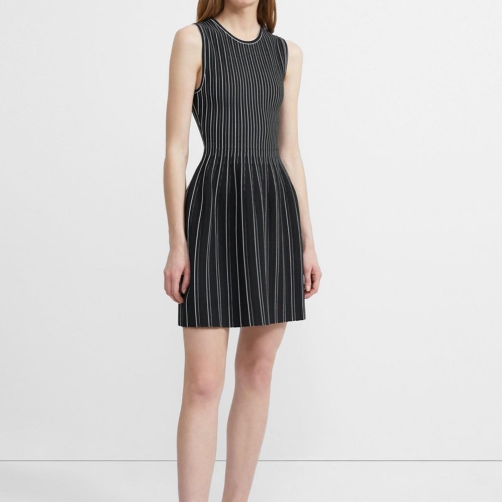 THEORY lustrâte shell dress black white!